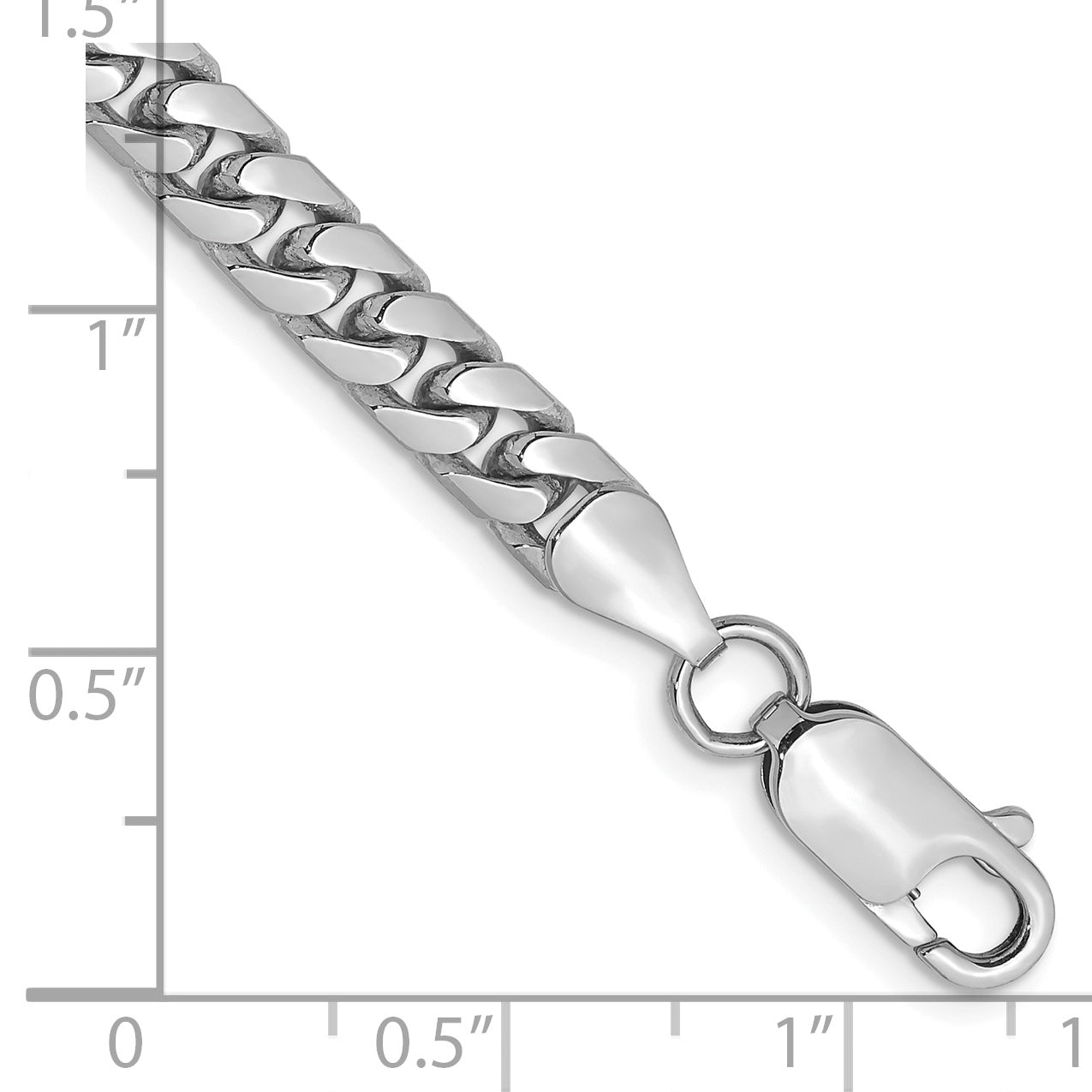 14K White Gold Solid Cuban Chain Necklace 5mm