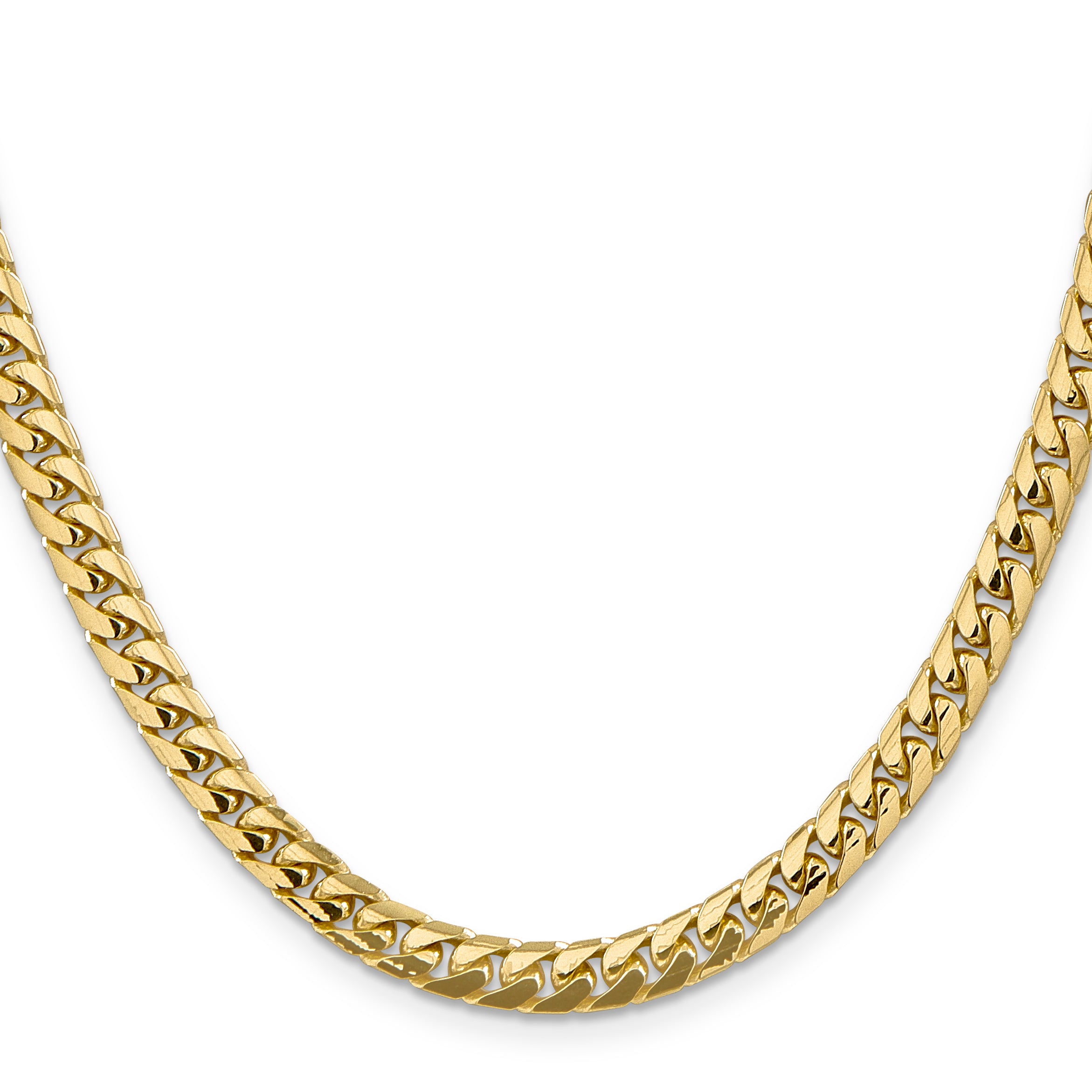 14K 28 inch 5.5mm Solid Miami Cuban Link with Lobster Clasp Chain