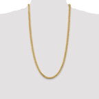 14K 28 inch 5.5mm Solid Miami Cuban Link with Lobster Clasp Chain