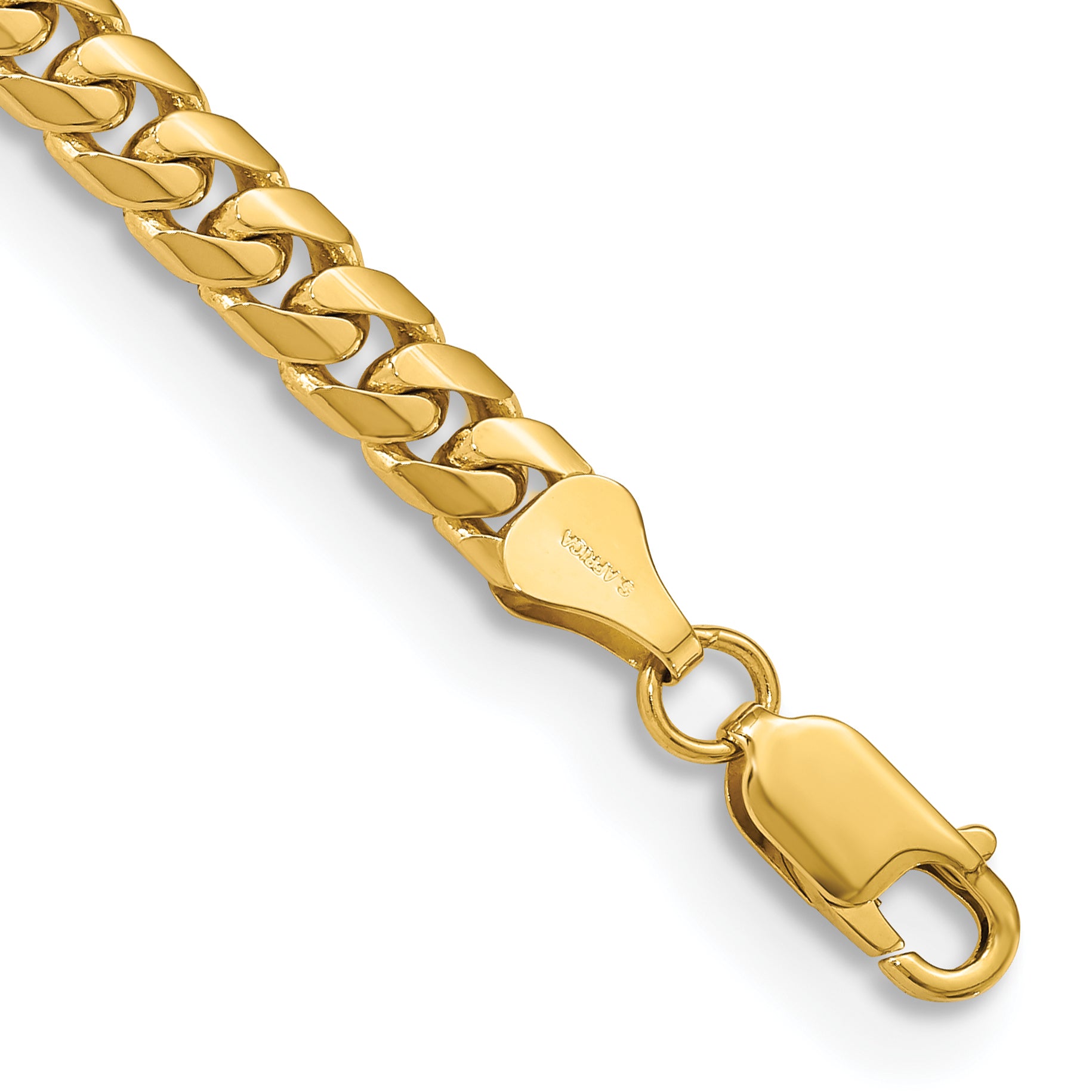 14K 9 inch 5.5mm Solid Miami Cuban Link with Lobster Clasp Chain Main image