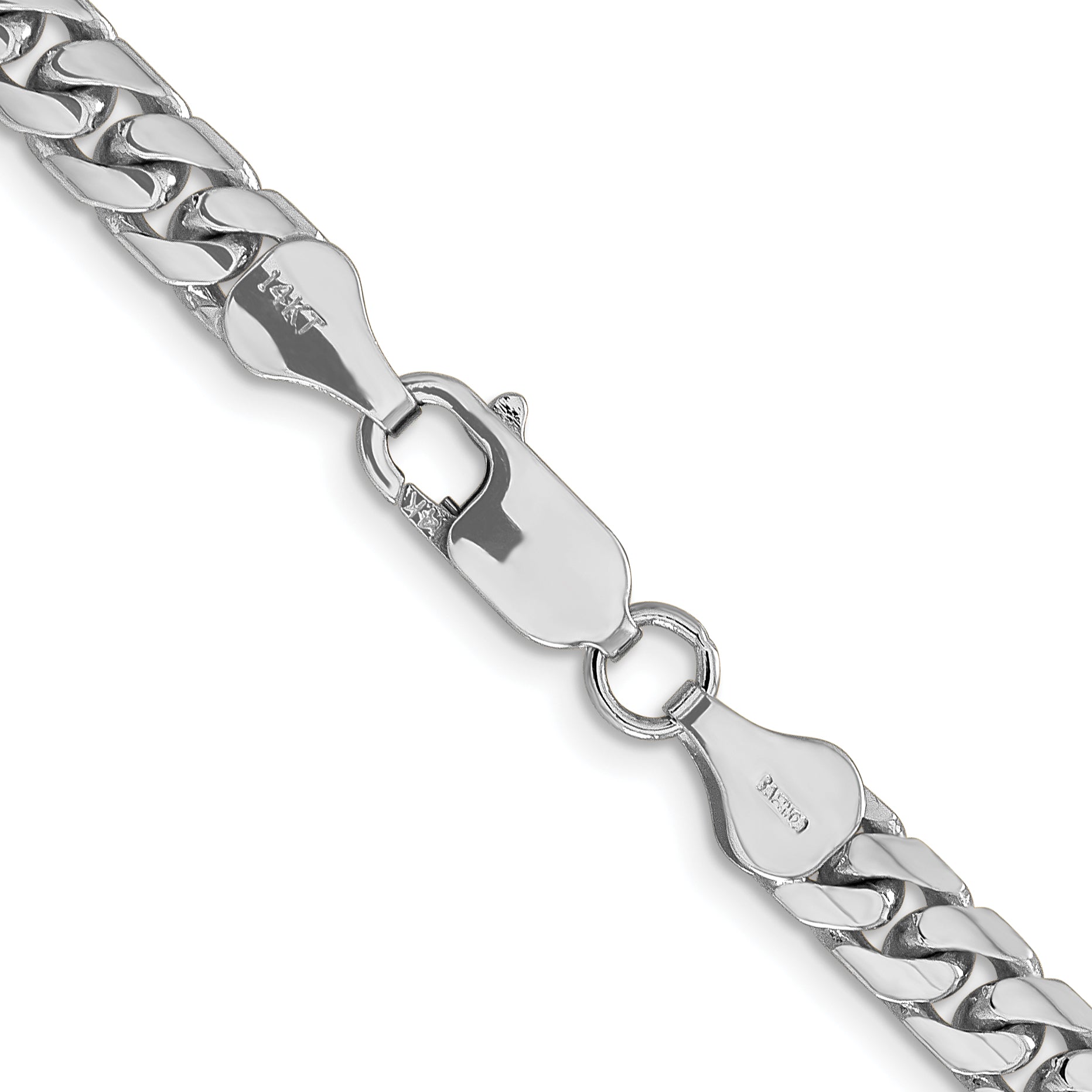 14K White Gold 28 inch 5.5mm Solid Miami Cuban Link with Lobster Clasp Chain