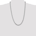 14K White Gold 26 inch 5.5mm Solid Miami Cuban Link with Lobster Clasp Chain