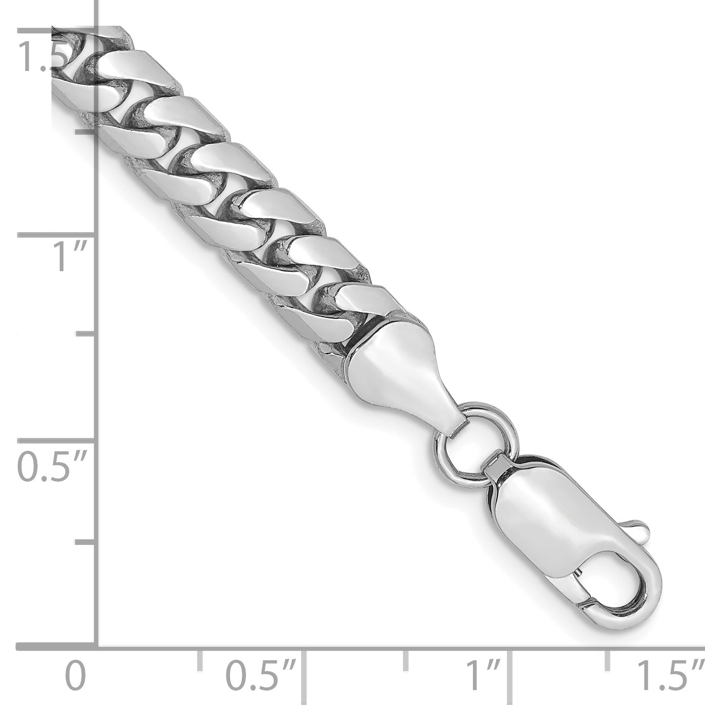 14K White Gold Solid Cuban Chain Necklace 5.5mm