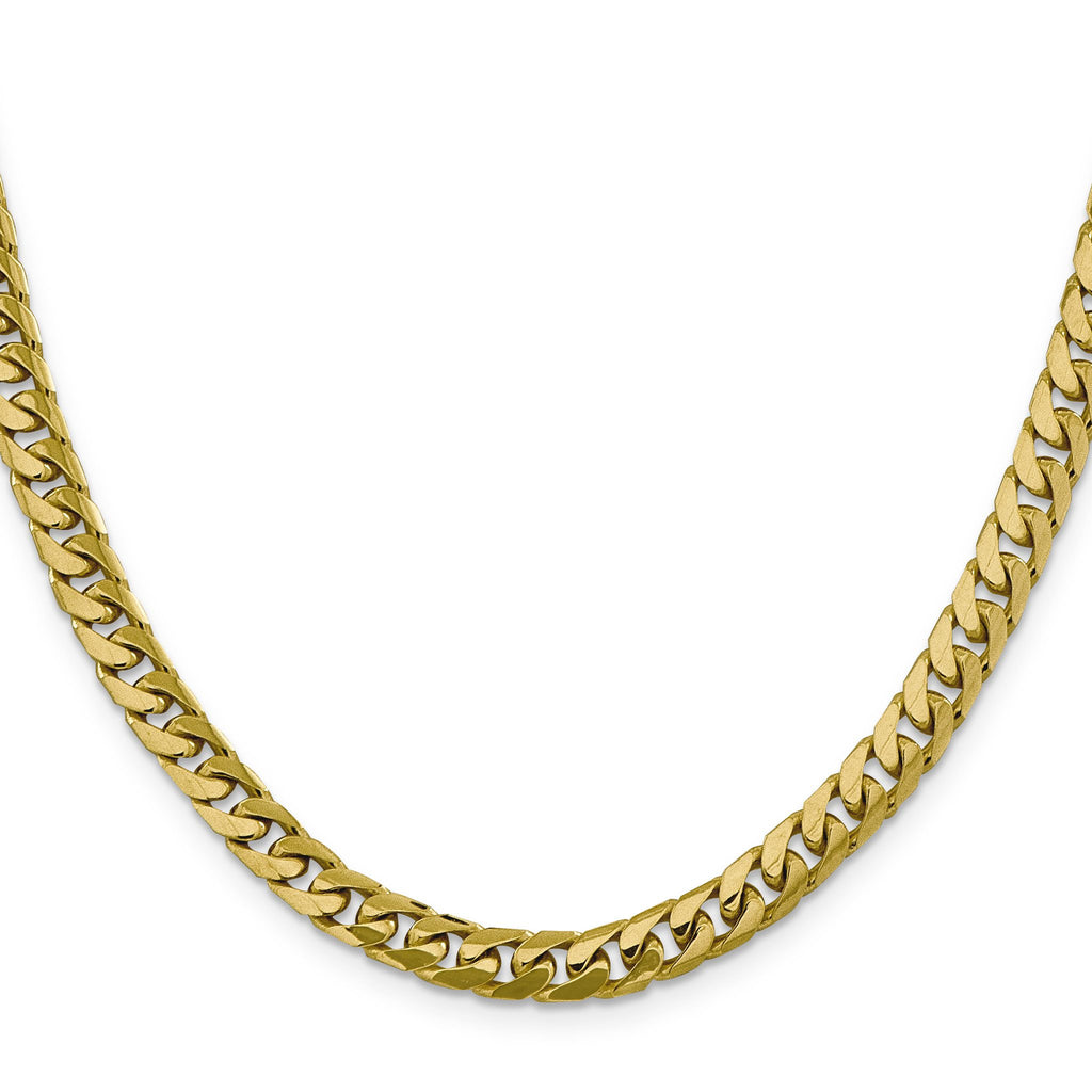 14K Yellow Gold Solid Cuban Chain Necklace 6.25mm - Sophia Jewelers