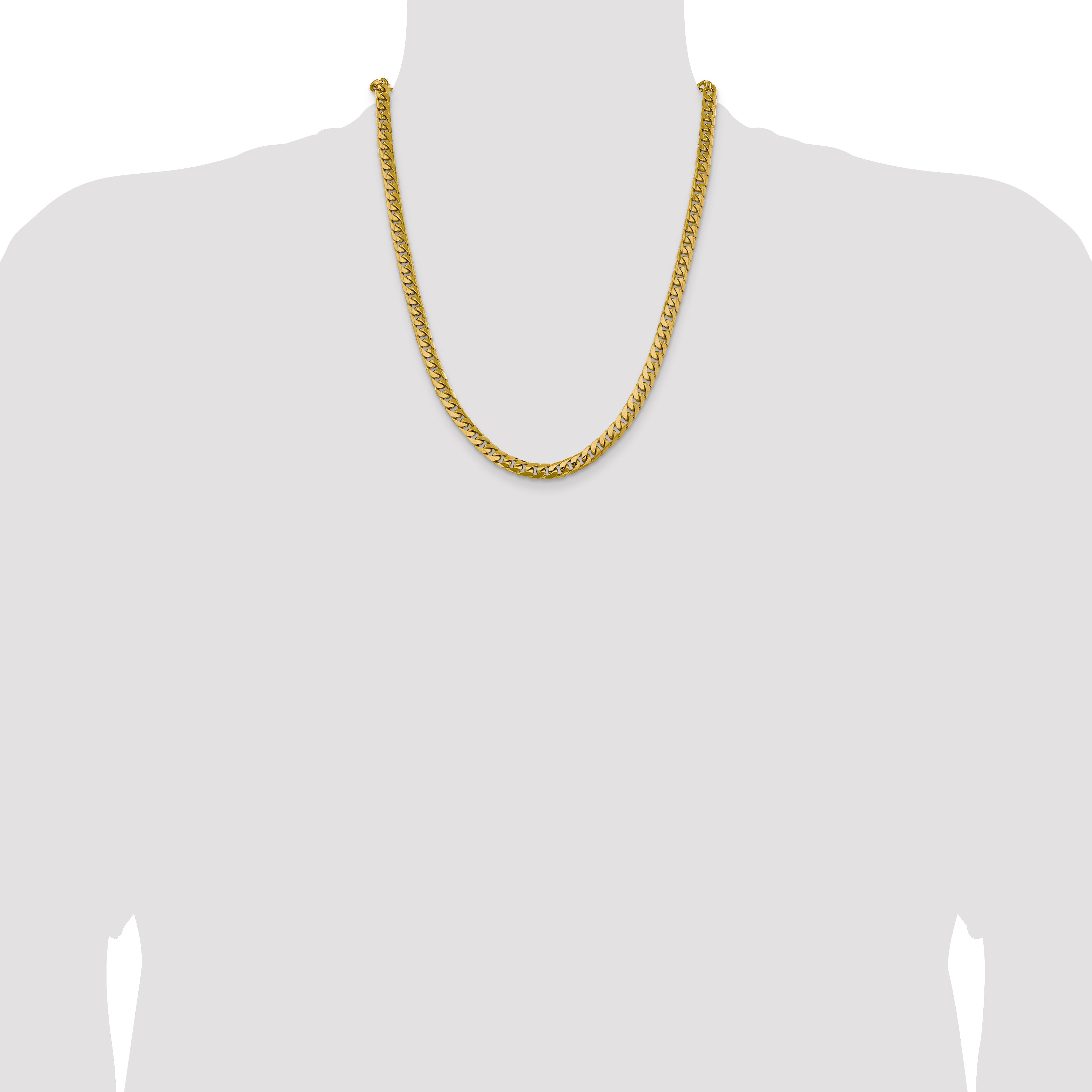 6.25mm 14K Yellow Gold Solid Miami Cuban Link Chain - Sophia Jewelers