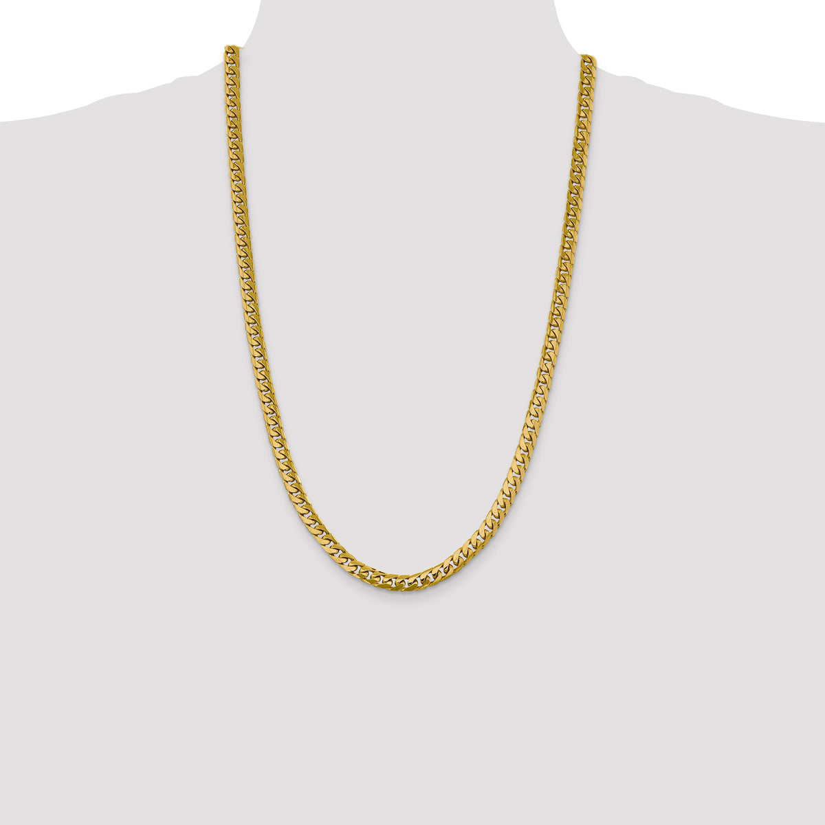 14K Yellow Gold Solid Cuban Chain Necklace 6.25mm - Sophia Jewelers