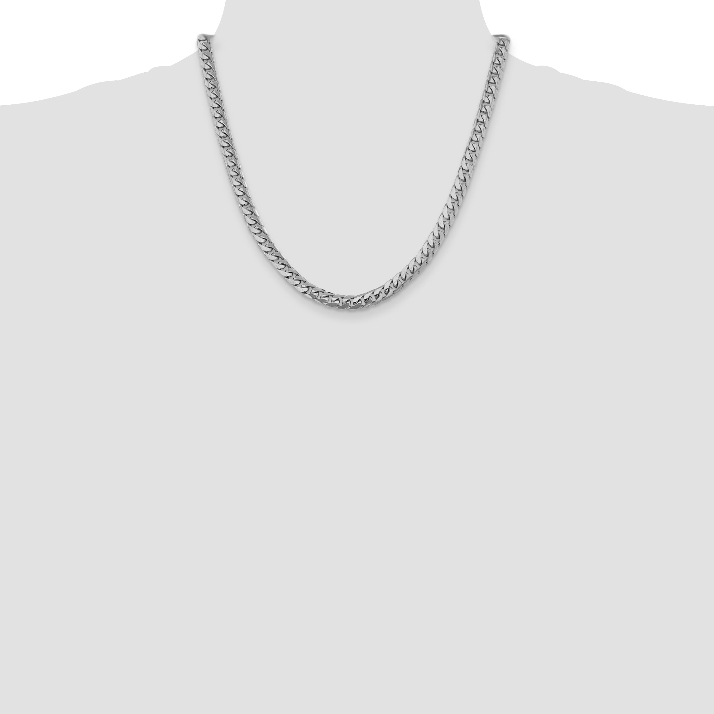 6.25mm 14K White Gold Solid Miami Cuban Link Chain - Sophia Jewelers