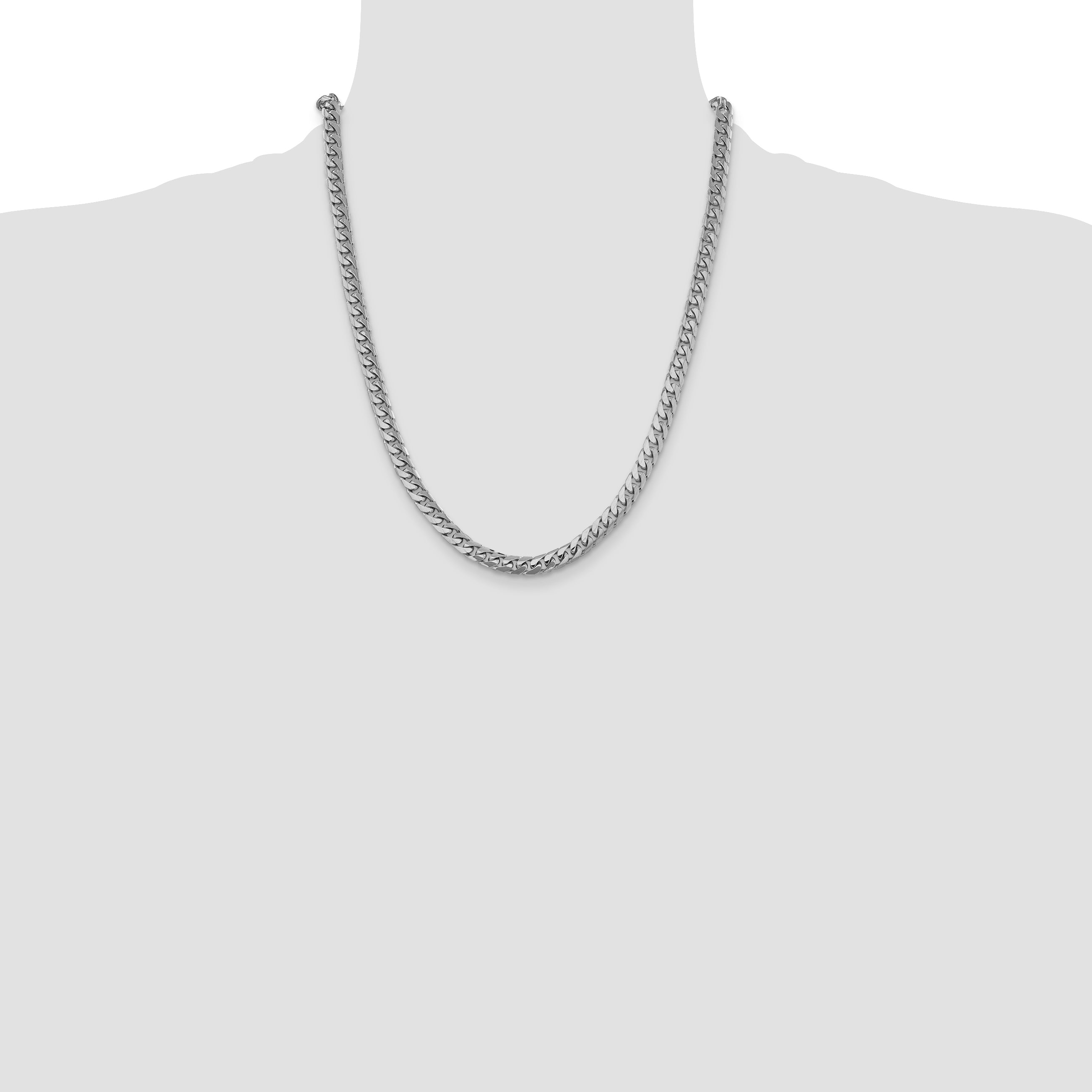 14k WG 6.25mm Solid Miami Cuban Chain