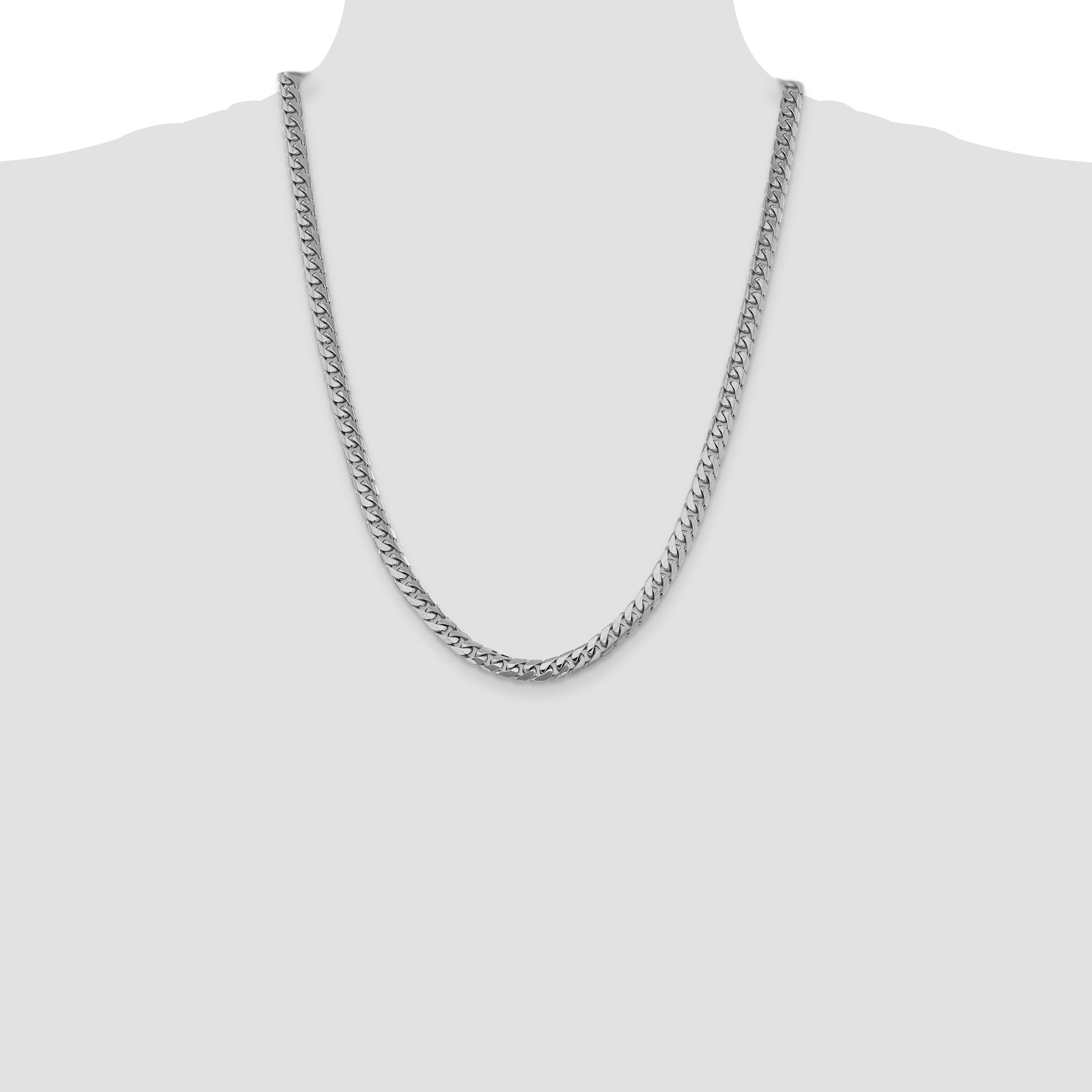 14k WG 6.25mm Solid Miami Cuban Chain