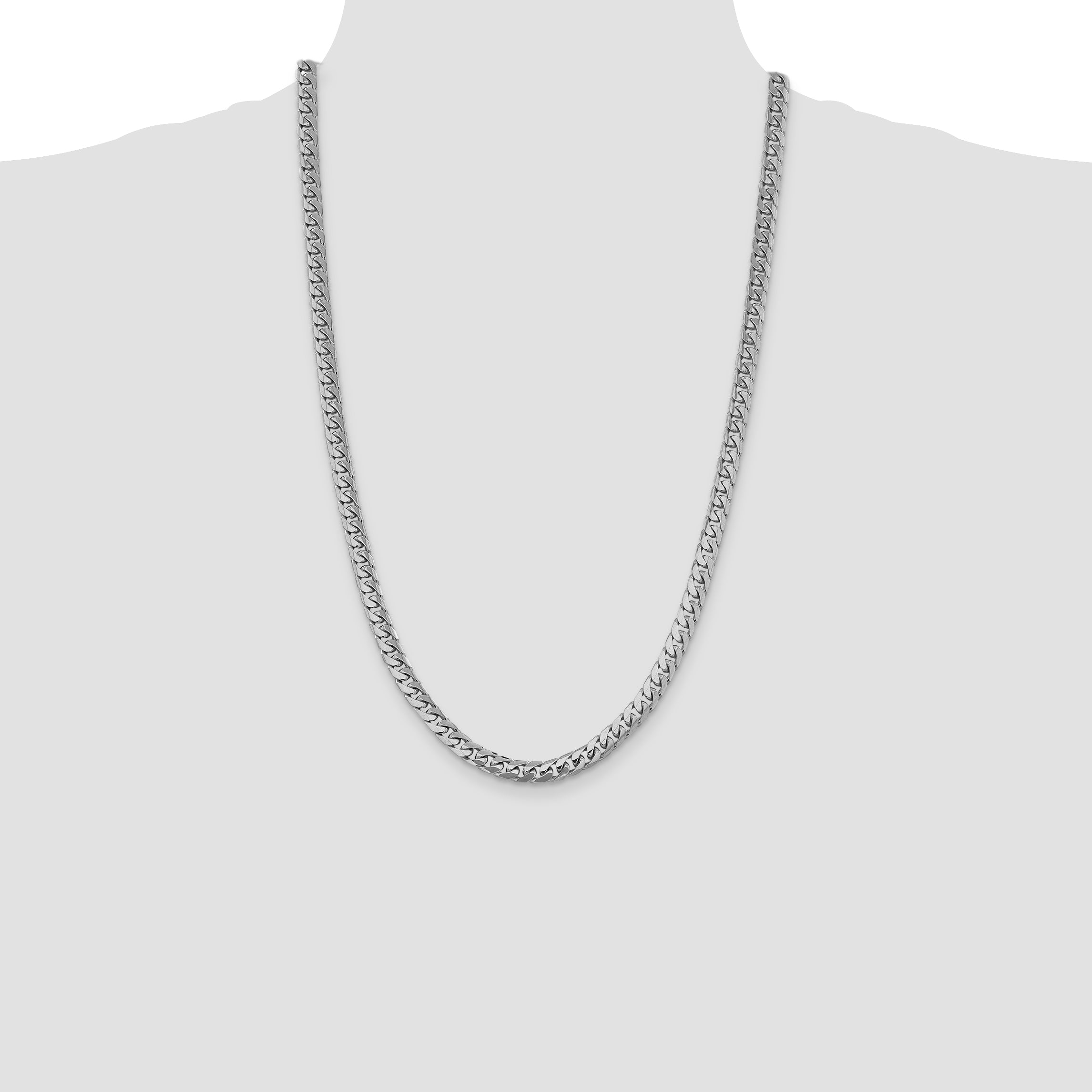 14k WG 6.25mm Solid Miami Cuban Chain