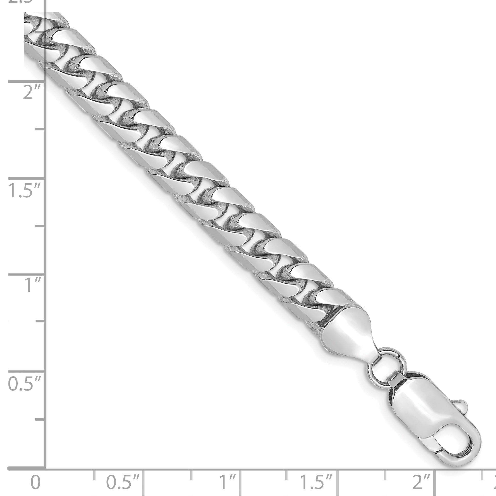 14K White Gold Solid Cuban Chain Necklace 6.25mm Secondary image