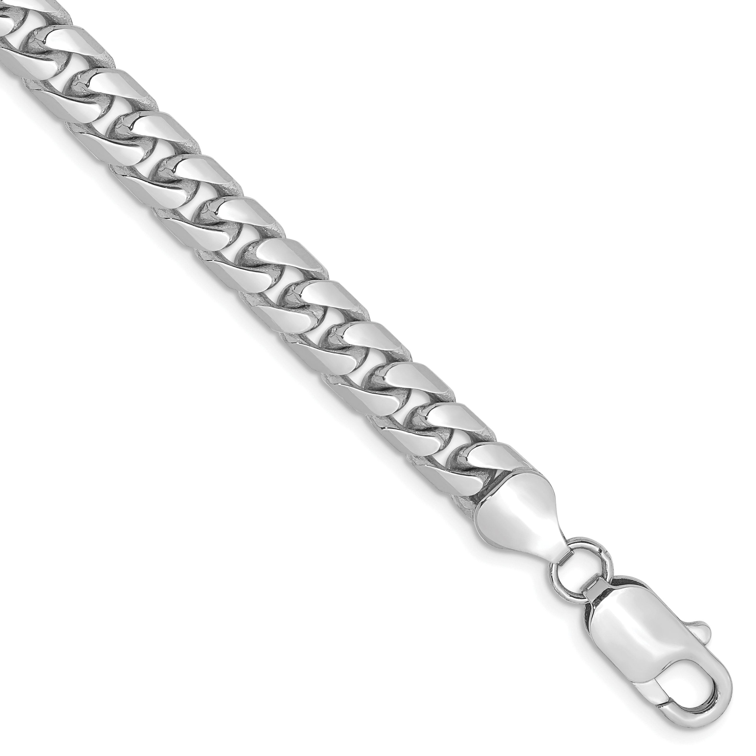 14K White Gold Solid Cuban Chain Necklace 6.25mm Main image