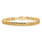 14K Yellow Gold Solid Cuban Chain Necklace 6.75mm