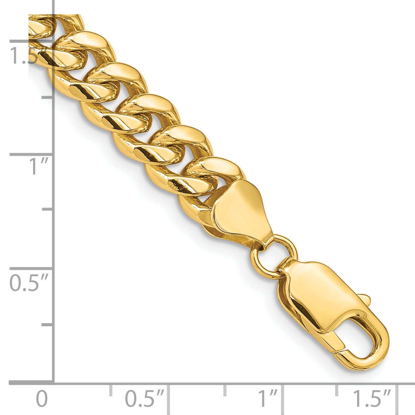14K Yellow Gold Solid Cuban Chain Necklace 6.75mm