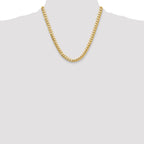 14K Yellow Gold Solid Cuban Chain Necklace 8mm