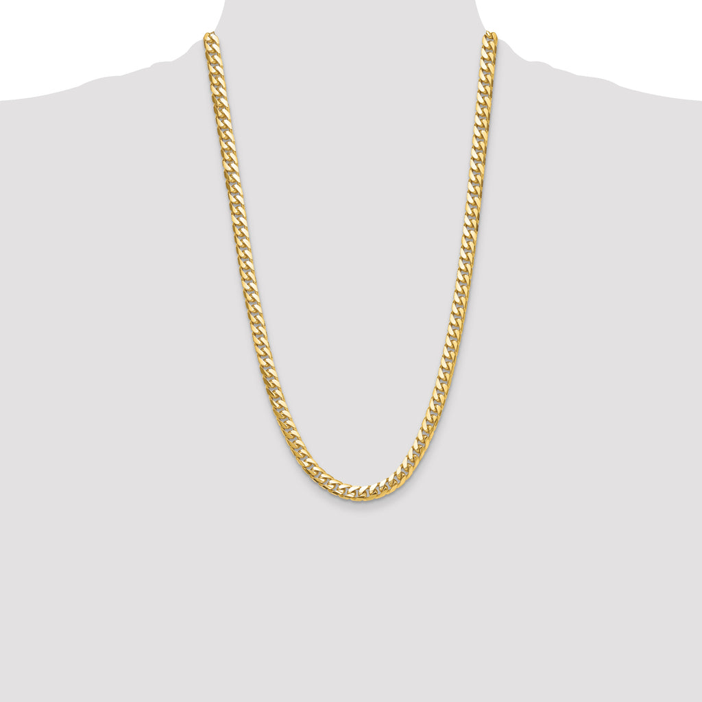 8.0mm 14K Yellow Gold Solid Miami Cuban Link Chain - Sophia Jewelers