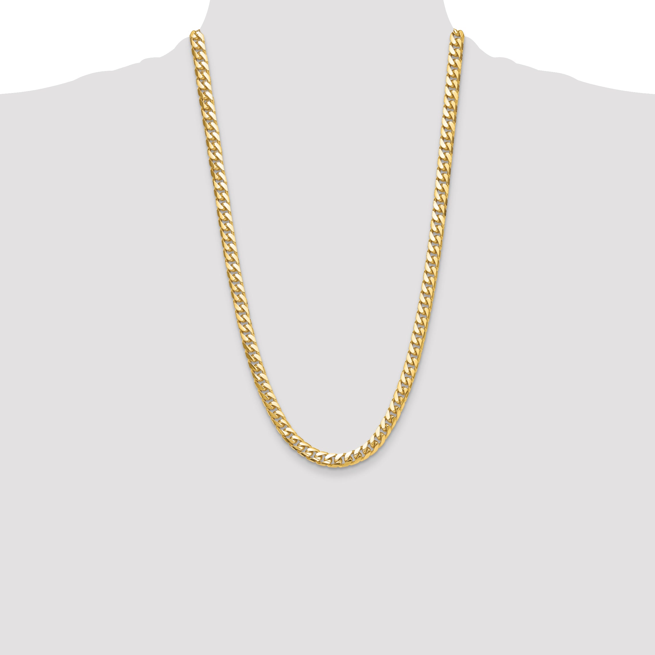 8.0mm 14K Yellow Gold Solid Miami Cuban Link Chain - Sophia Jewelers