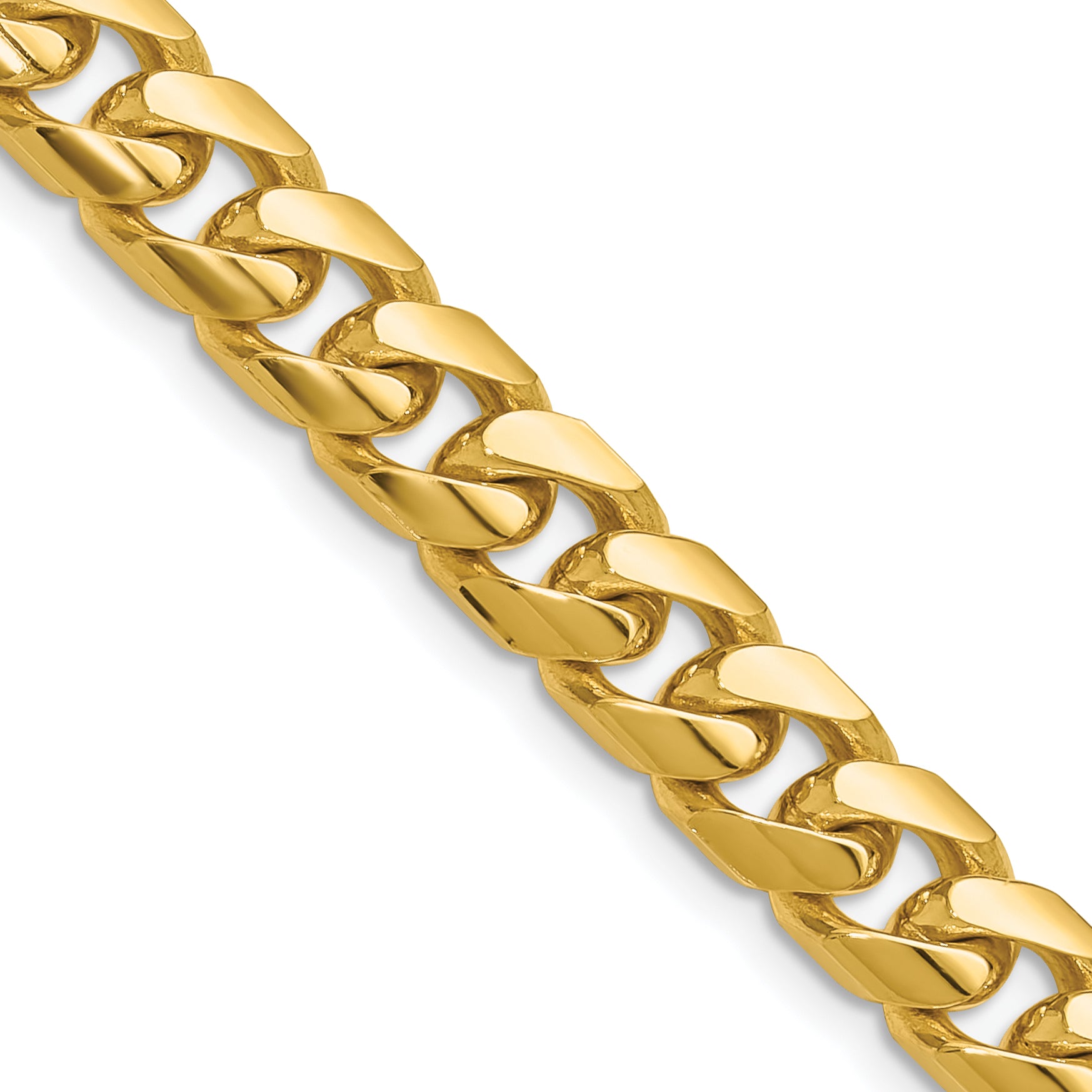 14K Yellow Gold Solid Cuban Chain Necklace 8mm Main image