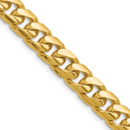 14K Yellow Gold Solid Cuban Chain Necklace 8mm