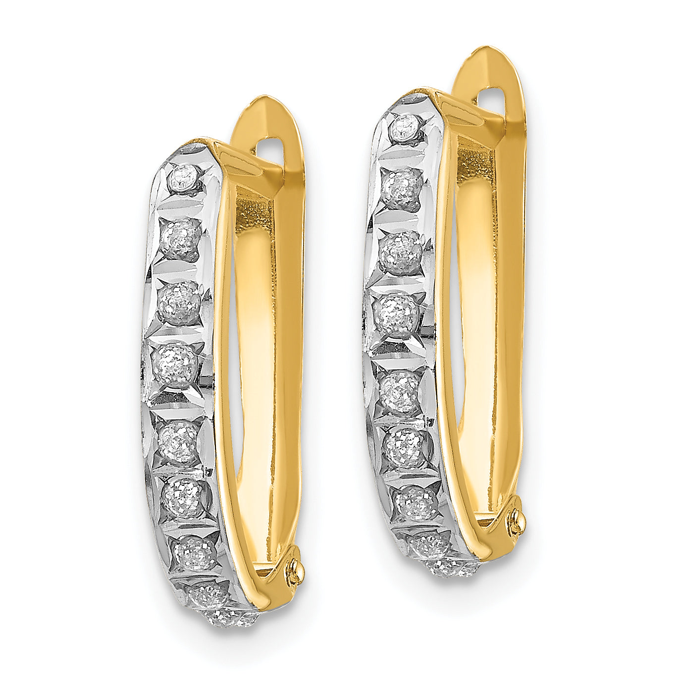 14k Diamond Fascination Hinged Hoop Earrings Secondary image