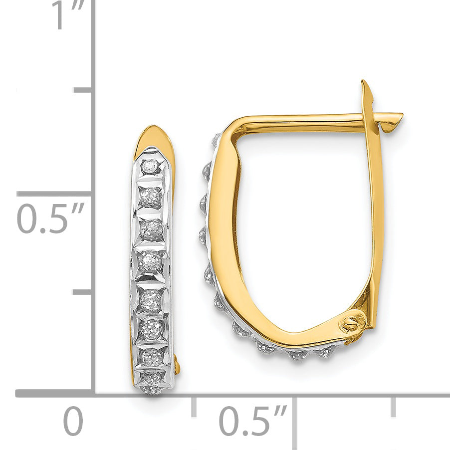 14k Diamond Fascination Hinged Hoop Earrings