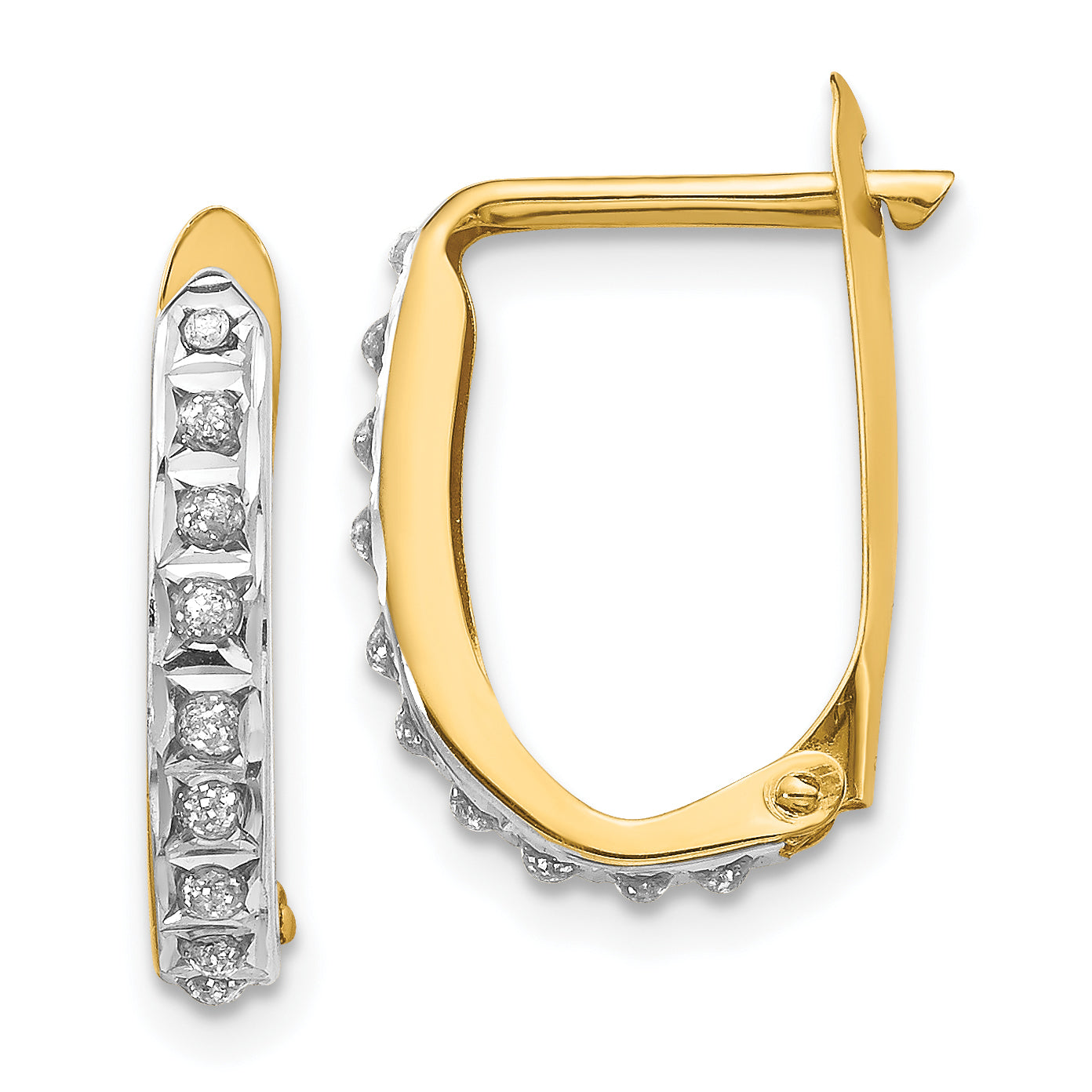14k Diamond Fascination Hinged Hoop Earrings Main image