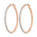 Diamond Hoop Earrings in 14K Rose Gold, 39mm Hinged (0.01 ct. tw.) - Sophia Jewelers