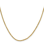 14K 24 inch 2mm Semi Solid Diamond-cut Rope with Lobster Clasp Chain