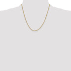 14K 20 inch 2mm Semi Solid Diamond-cut Rope with Lobster Clasp Chain