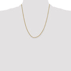 14K 22 inch 2mm Semi Solid Diamond-cut Rope with Lobster Clasp Chain