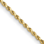 14K 24 inch 2mm Semi Solid Diamond-cut Rope with Lobster Clasp Chain