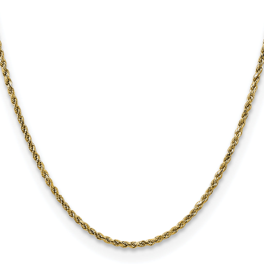 2.25mm 14K Yellow Gold Semi-Solid D/C Rope Chain - Sophia Jewelers