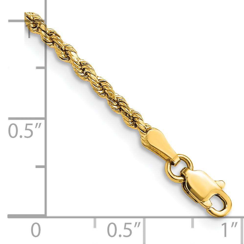 14K Yellow Gold Diamond-Cut Rope Chain Necklace 2.25mm Secondary image