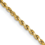 2.25mm 14K Yellow Gold Semi-Solid D/C Rope Chain - Sophia Jewelers