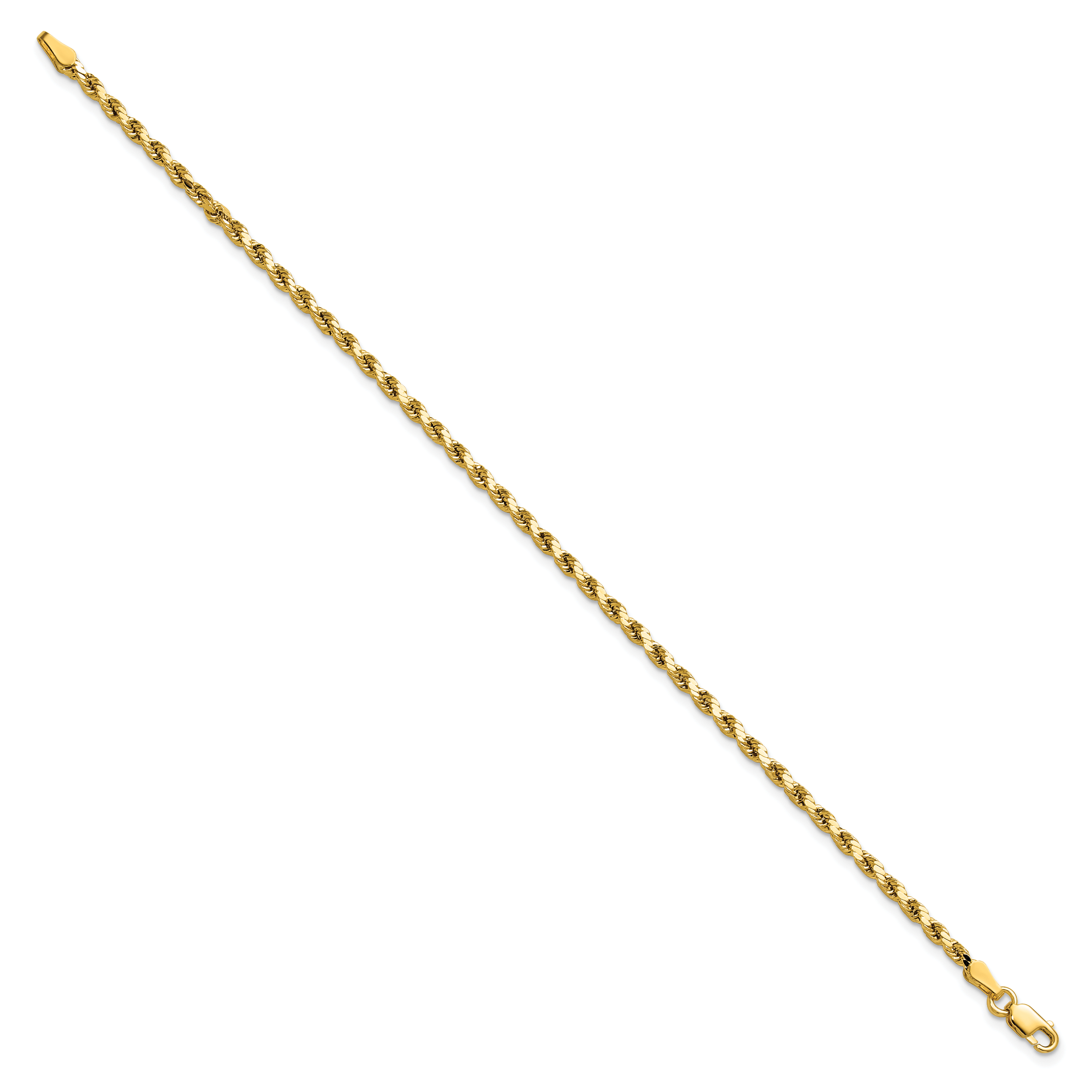 14K Yellow Gold Diamond-Cut Rope Chain Necklace 2.5mm