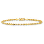 2.5mm 14K Yellow Gold Semi-Solid D/C Rope Chain - Sophia Jewelers