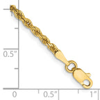 14K Yellow Gold Diamond-Cut Rope Chain Necklace 2.5mm