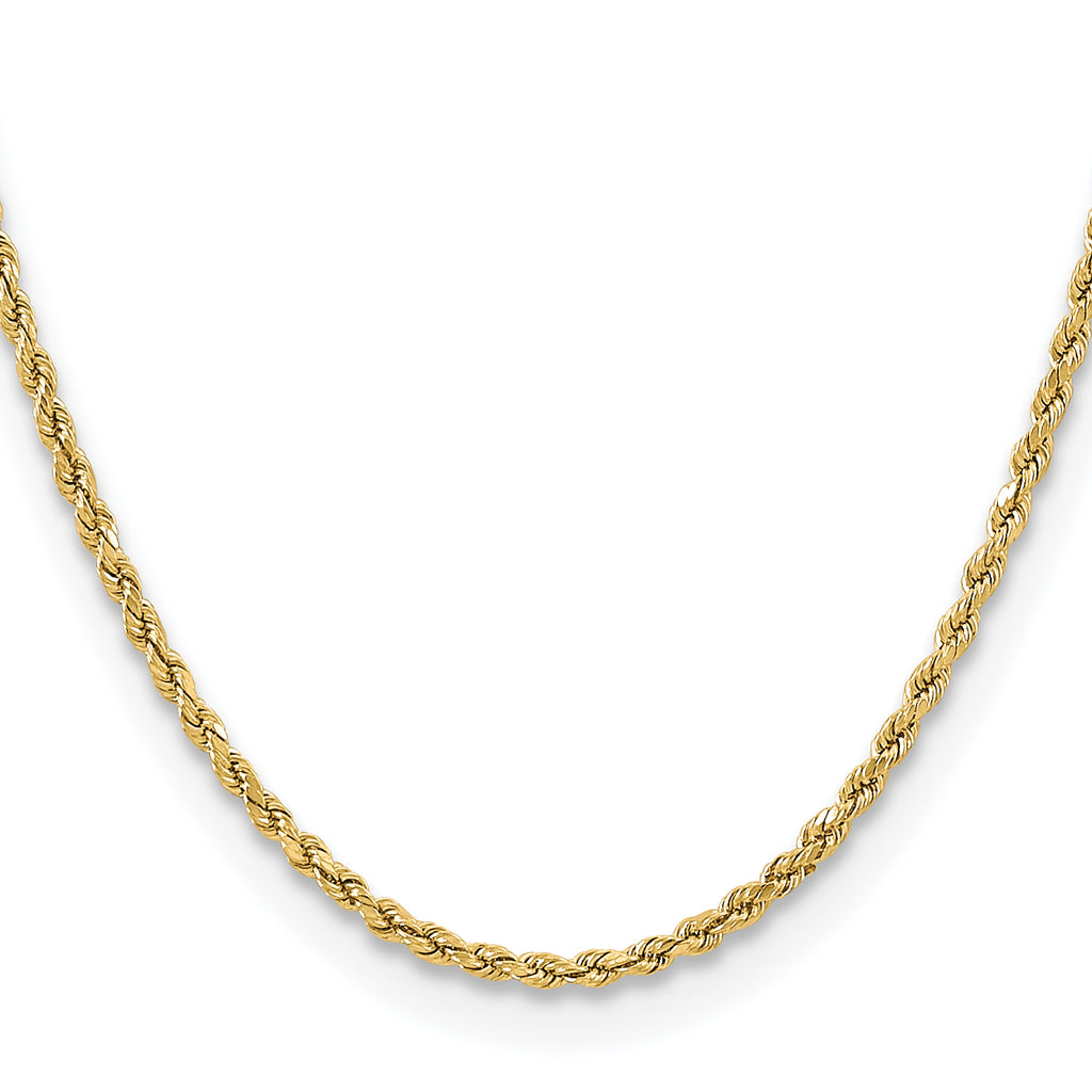 3.0mm 14K Yellow Gold Semi-Solid D/C Rope Chain - Sophia Jewelers