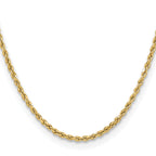 3.0mm 14K Yellow Gold Semi-Solid D/C Rope Chain - Sophia Jewelers