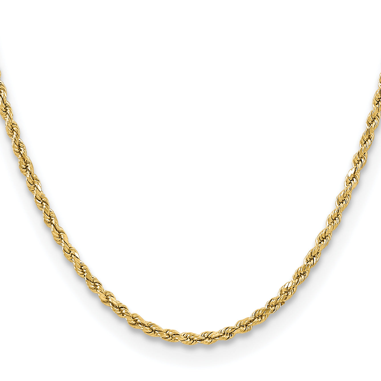3.0mm 14K Yellow Gold Semi-Solid D/C Rope Chain - Sophia Jewelers
