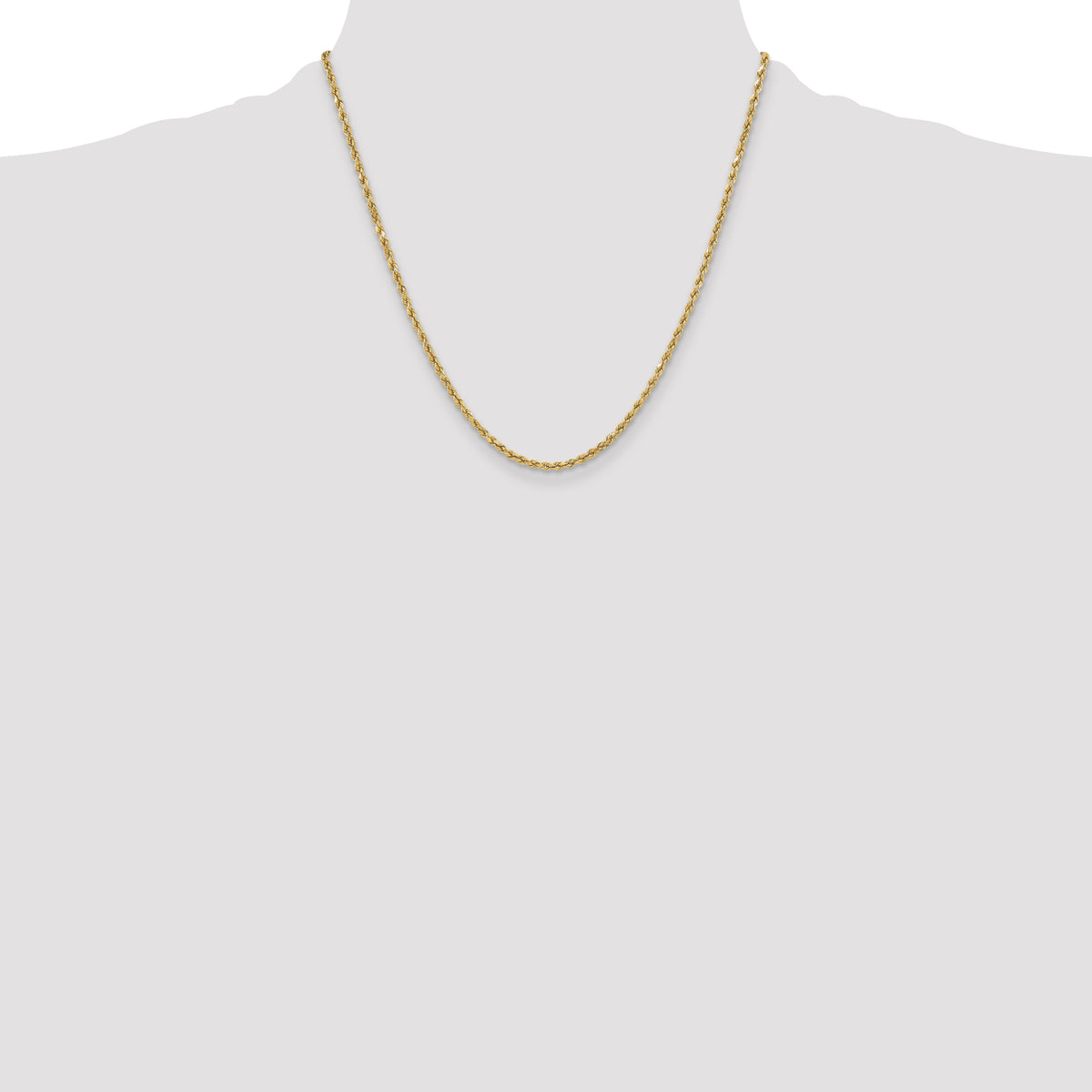 14K Yellow Gold Diamond-Cut Rope Chain Necklace 3mm - Sophia Jewelers