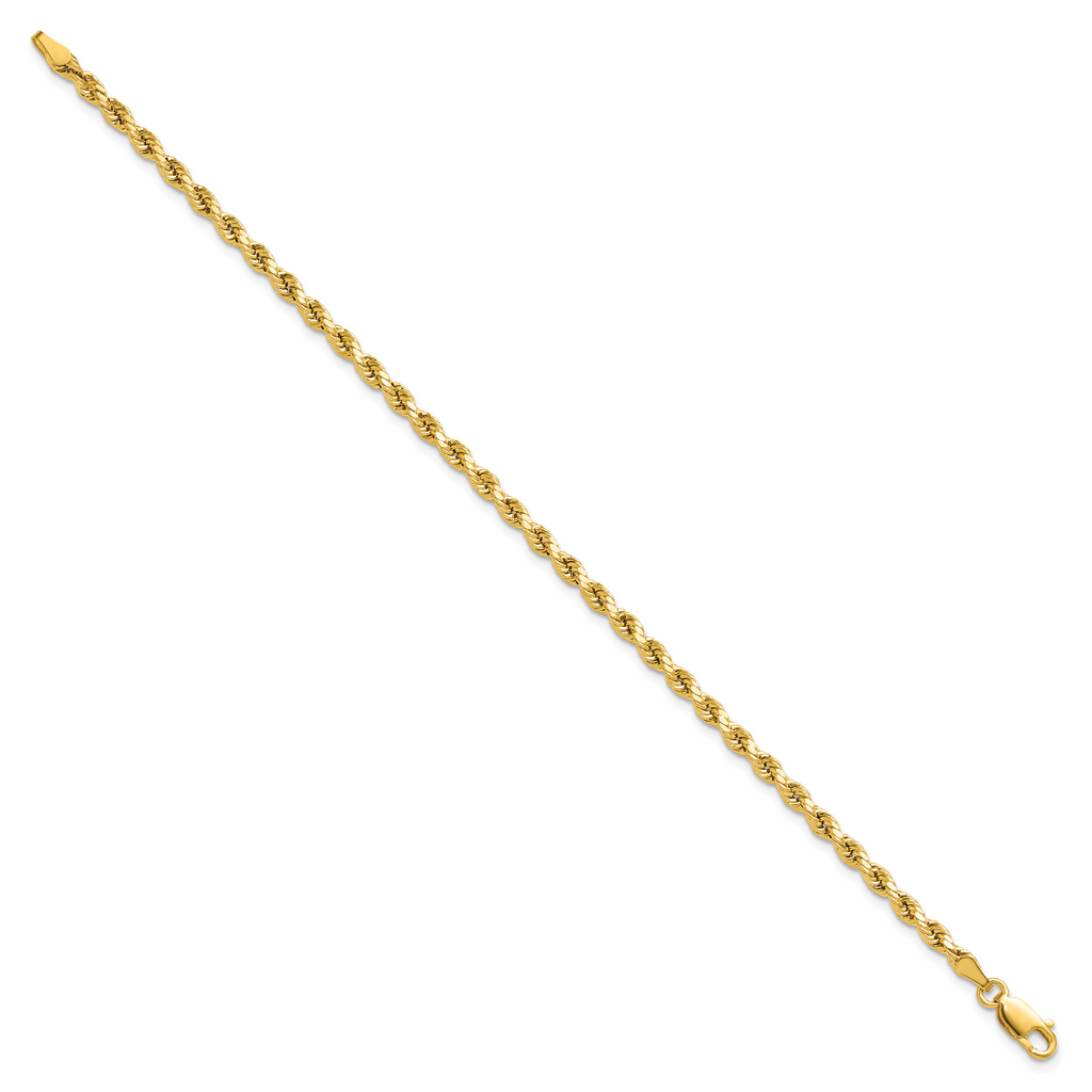 14K Yellow Gold Diamond-Cut Rope Chain Necklace 3mm