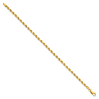 14K Yellow Gold Diamond-Cut Rope Chain Necklace 3mm