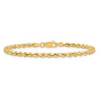 14K Yellow Gold Diamond-Cut Rope Chain Necklace 3mm