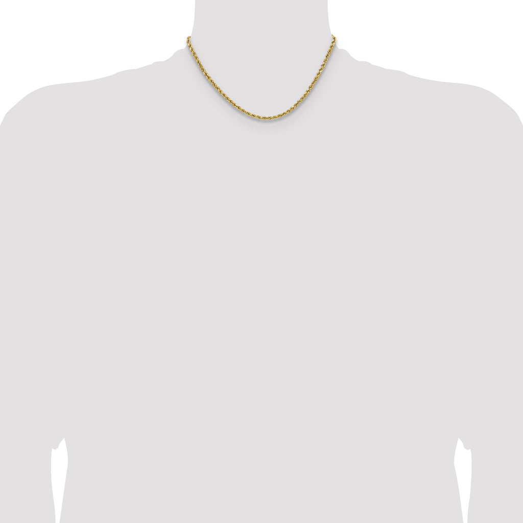 14K Yellow Gold Diamond-Cut Rope Chain Necklace 3.5mm - Sophia Jewelers