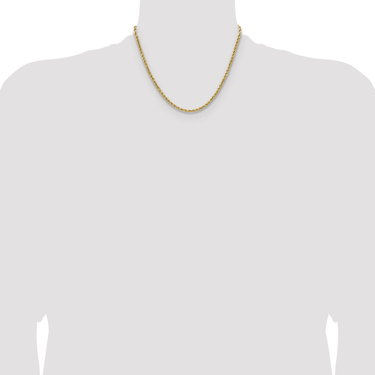 14K Yellow Gold Diamond-Cut Rope Chain Necklace 3.5mm - Sophia Jewelers