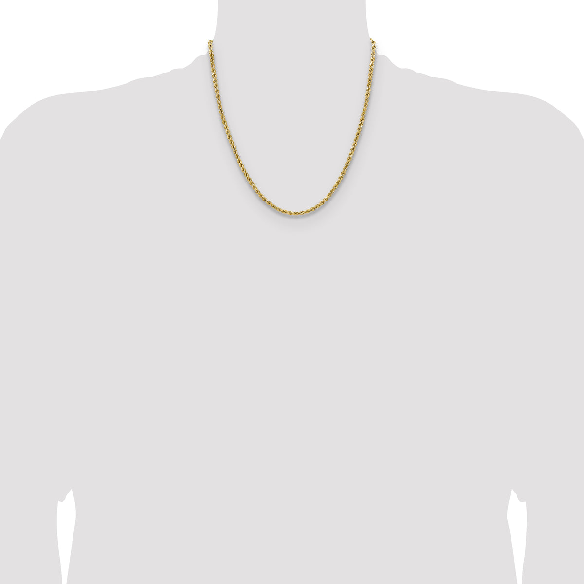 14K Yellow Gold Diamond-Cut Rope Chain Necklace 3.5mm - Sophia Jewelers