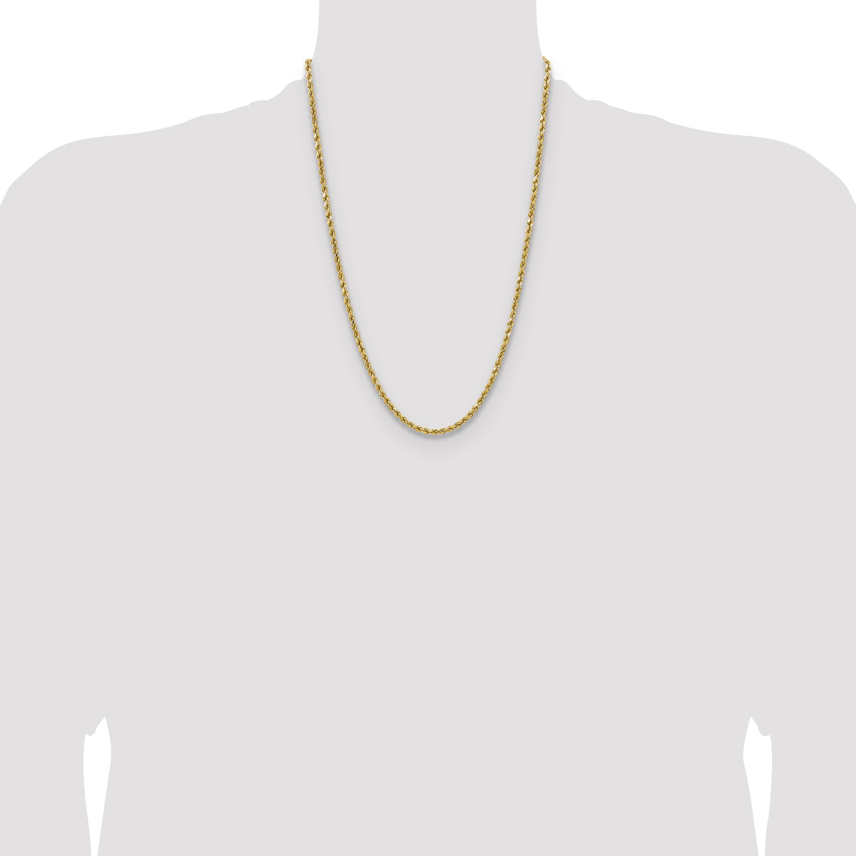 14K Yellow Gold Diamond-Cut Rope Chain Necklace 3.5mm - Sophia Jewelers