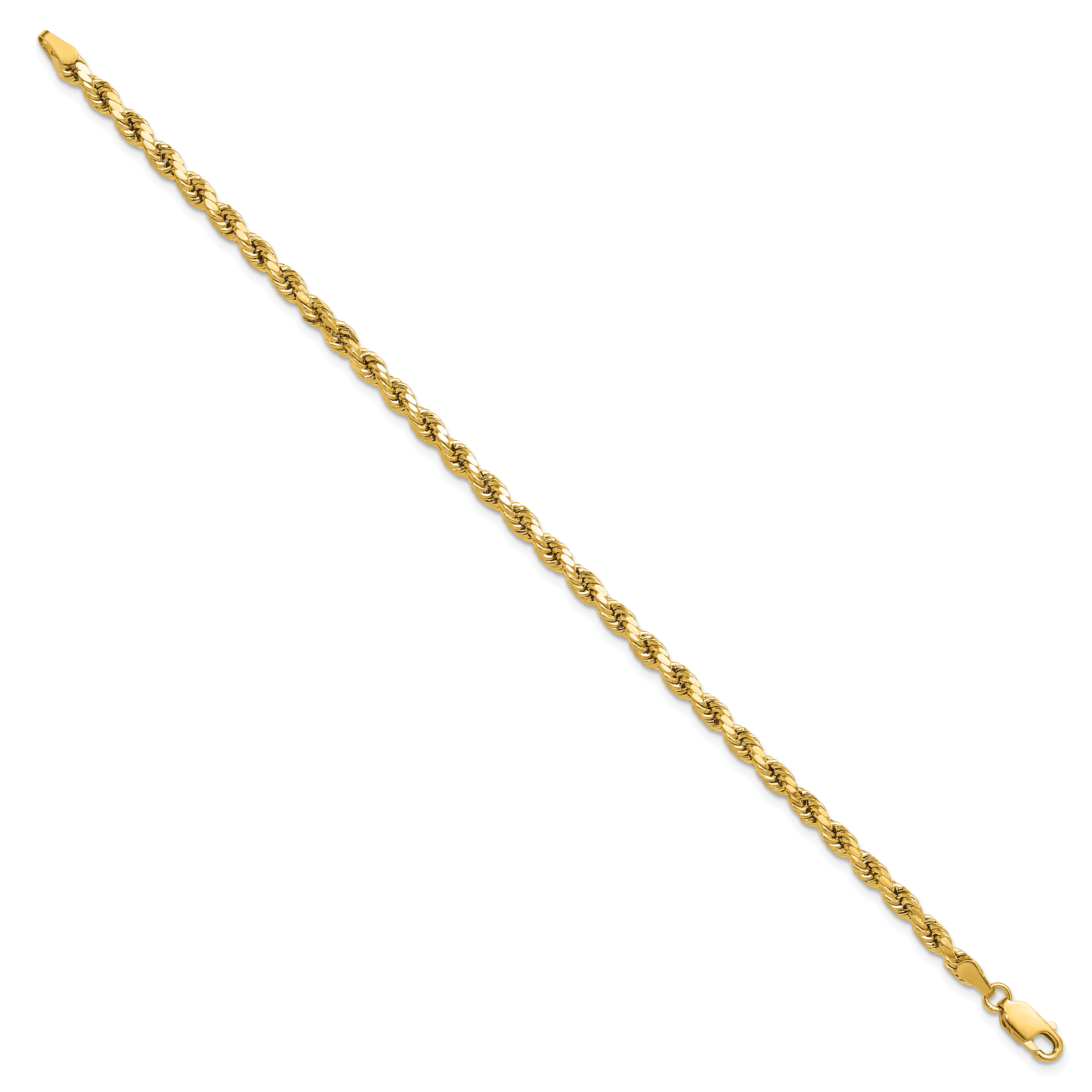 14K Yellow Gold Diamond-Cut Rope Chain Necklace 3.5mm