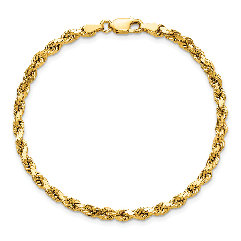 14K Yellow Gold Diamond-Cut Rope Chain Necklace 3.5mm